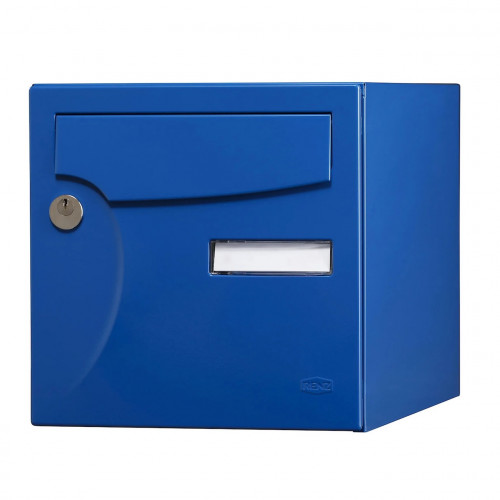 Boîte aux lettres normalisée - 2 portes extérieur - Animation - acier bleu breton - RENZ