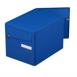 Boîte aux lettres normalisée - 2 portes extérieur - Animation - acier bleu breton - RENZ