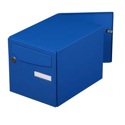 Boîte aux lettres normalisée - 2 portes extérieur - Animation - acier bleu breton - RENZ