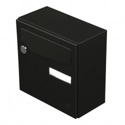 Boîte aux lettres compacte - 1 porte extérieur - Animation acier noir mat - RENZ