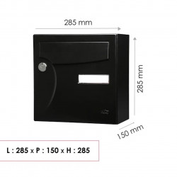 Boîte aux lettres compacte - 1 porte extérieur - Animation acier noir mat - RENZ