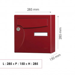 Boîte aux lettres compacte - 1 porte extérieur - Animation - acier rouge basque - RENZ