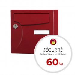 Boîte aux lettres compacte - 1 porte extérieur - Animation - acier rouge basque - RENZ