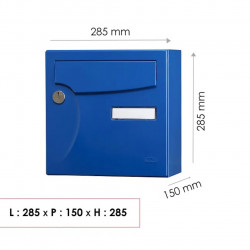 Boîte aux lettres compacte - 1 porte ext - Animation - acier - bleu breton - RENZ