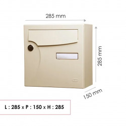 Boîte aux lettres compact - 1 porte extérieur - Animation - acier ivoire - RENZ