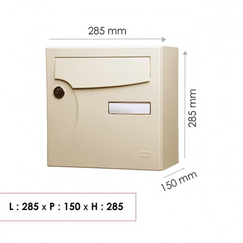 Boîte aux lettres compact - 1 porte extérieur - Animation - acier ivoire - RENZ