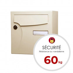 Boîte aux lettres compact - 1 porte extérieur - Animation - acier ivoire - RENZ