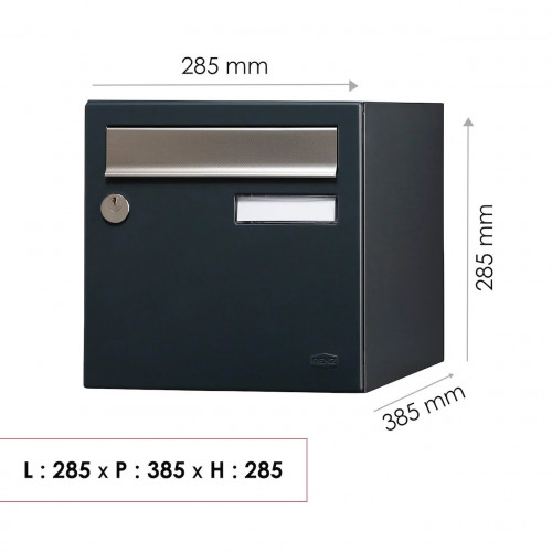 Boîte aux lettres - 1 porte extérieur - Allure - acier anthracite mat - RENZ