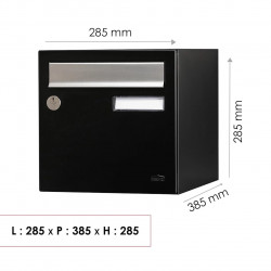 Boîte aux lettres - 1 porte extérieur - Allure - acier noir mat - RENZ