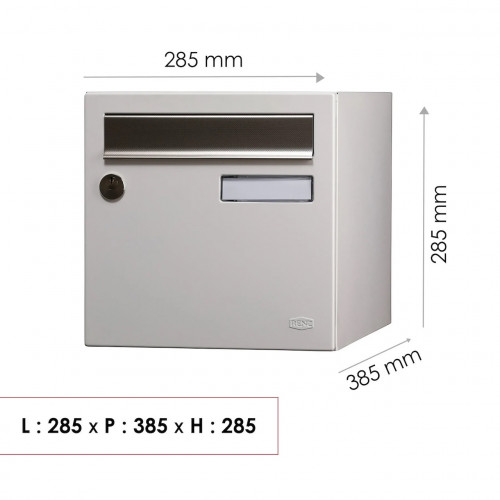 Boîte aux lettres - 1 porte extérieur - Allure - acier blanc mat - RENZ