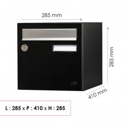 Boîte aux lettres - 2 portes extérieur - Allure - acier noir mat - RENZ