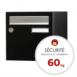 Boîte aux lettres - 2 portes extérieur - Allure - acier noir mat - RENZ
