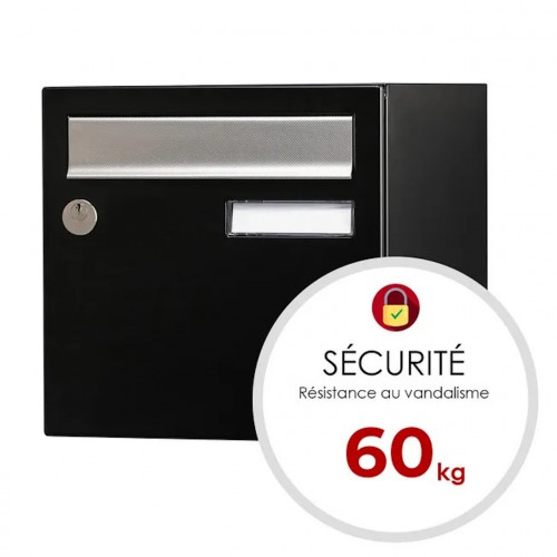 Boîte aux lettres - 2 portes extérieur - Allure - acier noir mat - RENZ