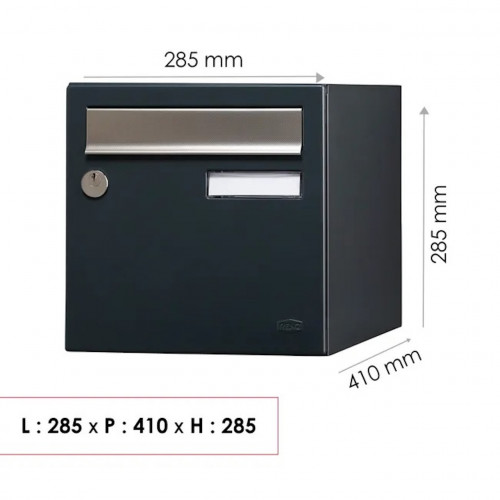 Boîte aux lettres - 2 portes extérieur - Allure - acier anthracite mat - RENZ