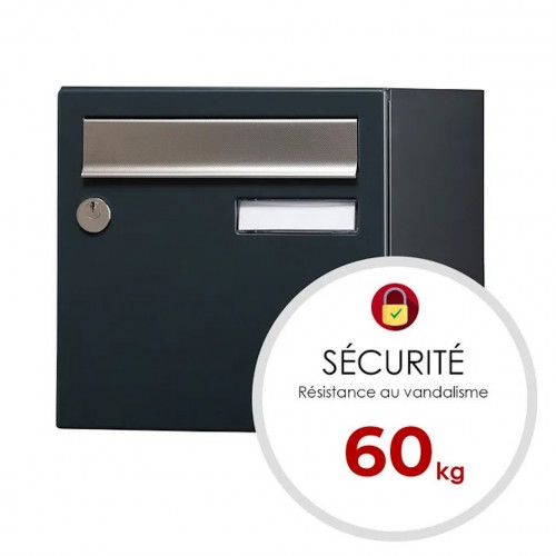 Boîte aux lettres - 2 portes extérieur - Allure - acier anthracite mat - RENZ