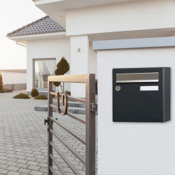 Boîte aux lettres compacte - 1 porte extérieur - Allure - acier anthracite mat - RENZ