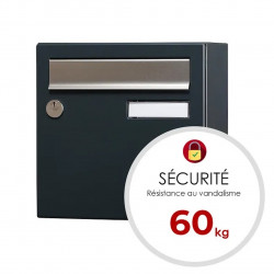 Boîte aux lettres compacte - 1 porte extérieur - Allure - acier anthracite mat - RENZ