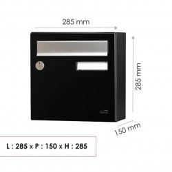 Boîte aux lettres compacte - 1 porte extérieur - Allure - acier noir mat - RENZ