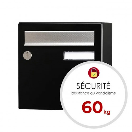 Boîte aux lettres compacte - 1 porte extérieur - Allure - acier noir mat - RENZ