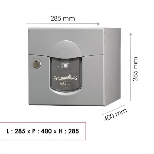 Boîte aux lettres - 1 porte extérieur - Soléa - acier gris mat - RENZ
