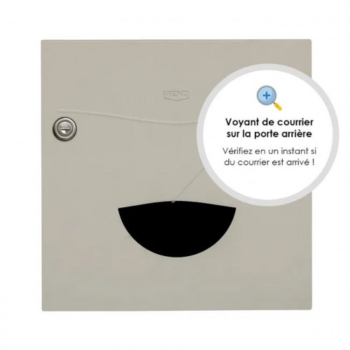 Boîte aux lettres - 2 portes extérieur - Soléa - acier ton pierre mat satiné - RENZ