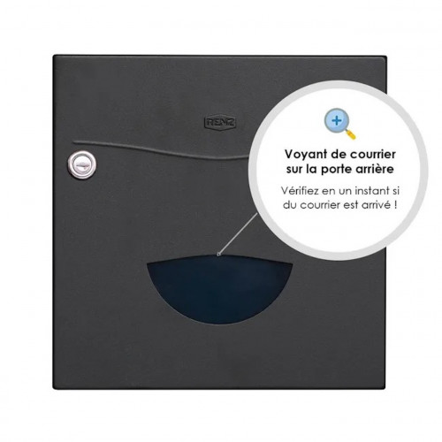 Boîte aux lettres normalisée - 2 portes extérieur - acier anthracite mat - RENZ