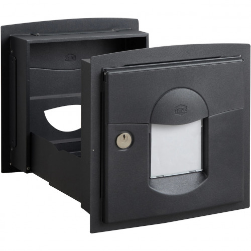 Boîte aux lettres normalisée à encastrer 2 portes - Soléa - acier gris mat - RENZ