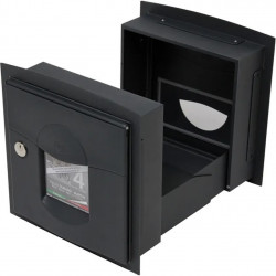 Boîte aux lettres normalisée à encastrer 2 portes - Soléa - acier gris mat - RENZ