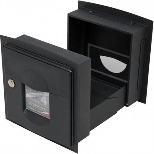 Boîte aux lettres normalisée à encastrer 2 portes - Soléa - acier gris mat - RENZ