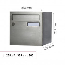 Boîte aux lettres normalisée 1 porte extérieur - Rivage - inox - RENZ