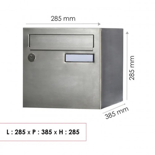 Boîte aux lettres normalisée 1 porte extérieur - Rivage - inox - RENZ
