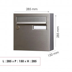 Boîte aux lettres compacte 1 porte extérieur - Rivage - acier inoxydable gris - RENZ