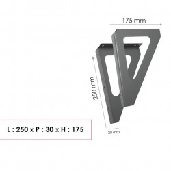 Kit de fixation - H.18 x l.25 x P.3 cm - gris - RENZ