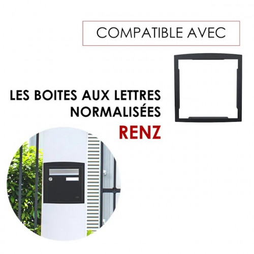 Cadre d'encastrement boîte aux lettres - H.33.6 x l.32.6 x P.3.5 cm - gris ant - RENZ