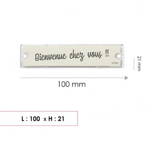 Porte-nom - H.2.5 x l.10.7 x P.0.5 cm - transparent - RENZ