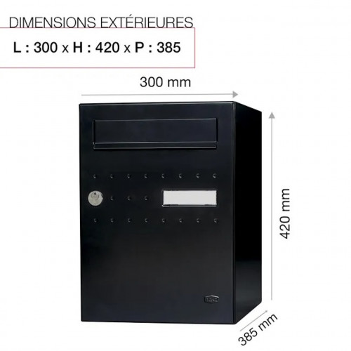 Boîte à colis - Eclipse - gris anthracite mat - 1 porte - RENZ