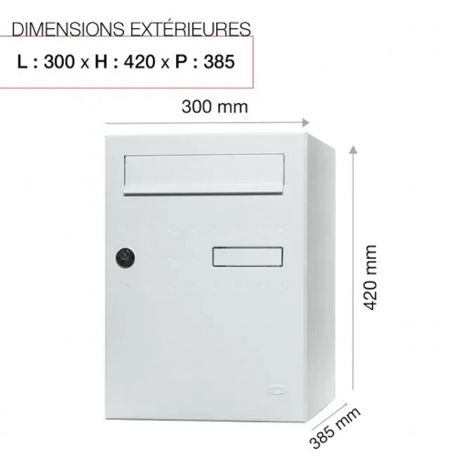 Boîte à colis - Eclipse blanc mat - 1 porte - RENZ