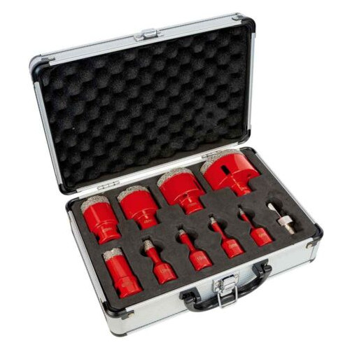 Coffret de couronnes diamantées DTBKS6-68 - 10 pièces - mandrin M14 - Holzmann