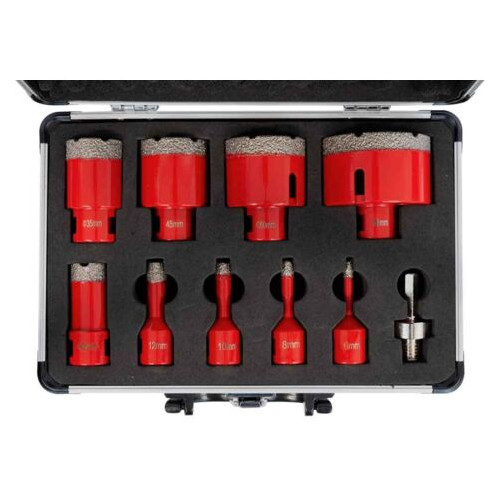 Coffret de couronnes diamantées DTBKS6-68 - 10 pièces - mandrin M14 - Holzmann