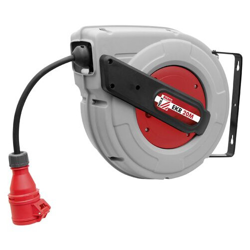 Enrouleur électrique automatique EKR20M400V - 20 m + 1 m - support mural pivotant - Holzmann