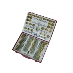 Ensemble de tarauds et outils de filetage - 110 pièces - revêtement TiN - Holzmann