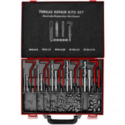 Kit de réparation de filetage hélicoïdal GRSM5-12 - M5 à M12 - coffret atelier - Holzmann