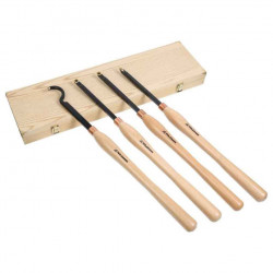 Jeu de burins H4TLGXL - pointes carbure remplaçables - longueur 602 mm - Holzmann