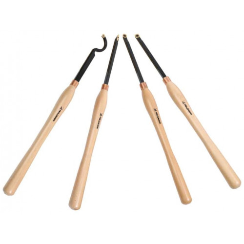 Jeu de burins H4TLGXL - pointes carbure remplaçables - longueur 602 mm - Holzmann
