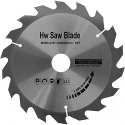 Lame de scie circulaire Widia 200 mm - 18 dents pour bois de marque Holzmann, référence: B9751800