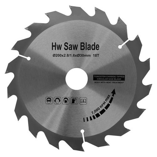 Lame de scie circulaire Widia 200 mm - 18 dents pour bois - Holzmann