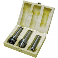 Jeu de 3 contre-pointes CM2 pour tour à bois - embouts amovibles en métal de marque Holzmann, référence: B9753500
