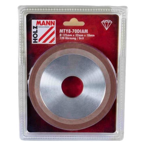 Disque diamant 125 mm grain 120 - alésage 32 mm pour affûtage de lames carbure - Holzmann