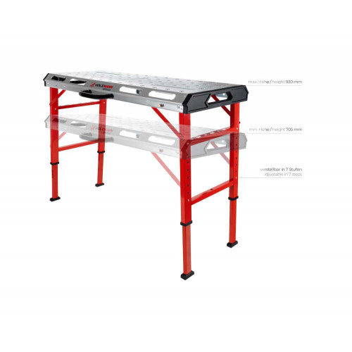 Table de soudage mobile - ST2GO - plateau 1068 x 532 mm - charge 454 kg - Holzmann