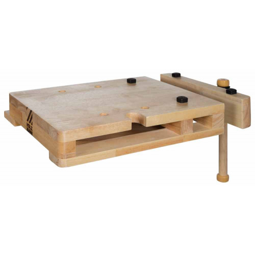 Établi mobile avec étau 360 x 300 mm - plateau bois et poignée de transport - Holzmann